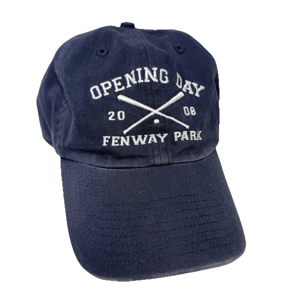 Fenway Park Opening Day 2008 Ball Cap Blue White Adj Strap Snap Hat Red Sox EUC